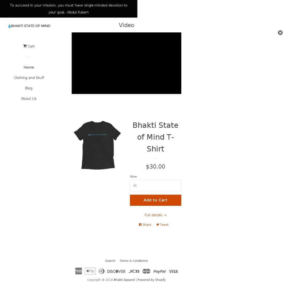 bhaktiapparel.com — Shopify storefront screenshot
