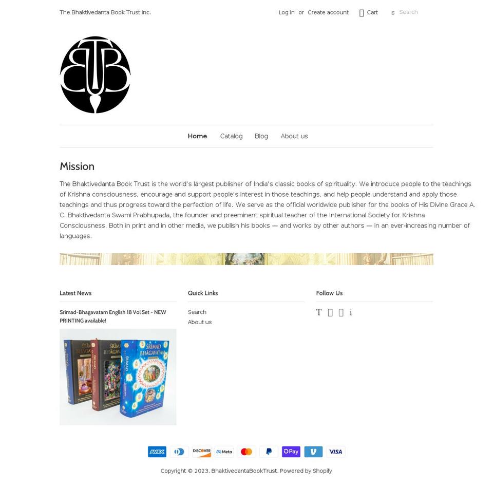 bhaktivedantabooktrust.myshopify.com shopify website screenshot