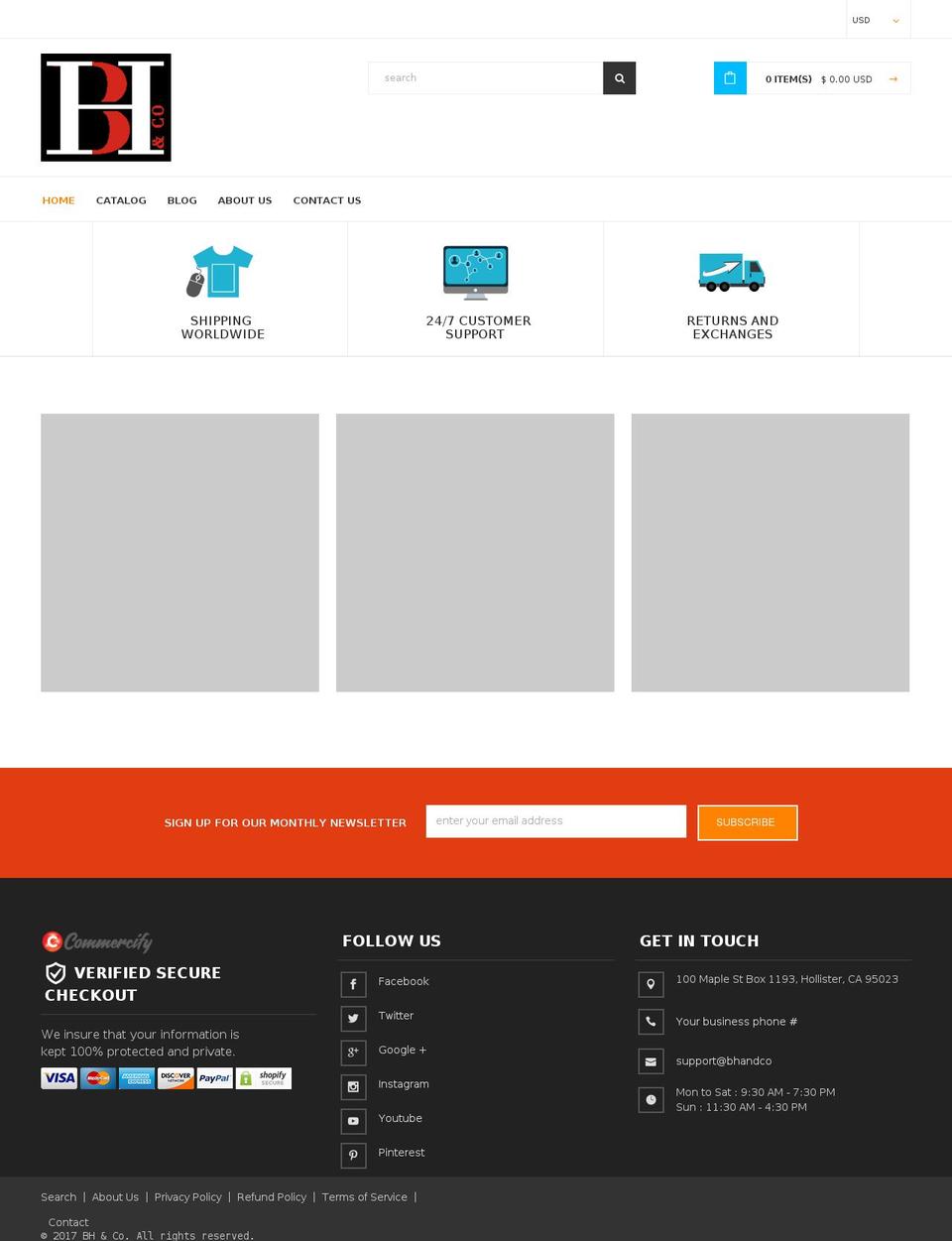 slingly-theme-v- Shopify theme site example bhandco.com