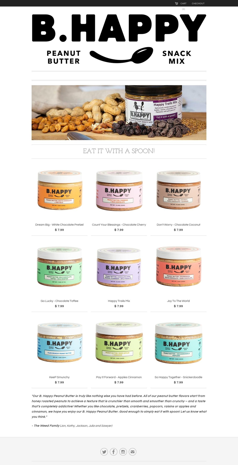 bhappy-peanut-butter.myshopify.com shopify website screenshot
