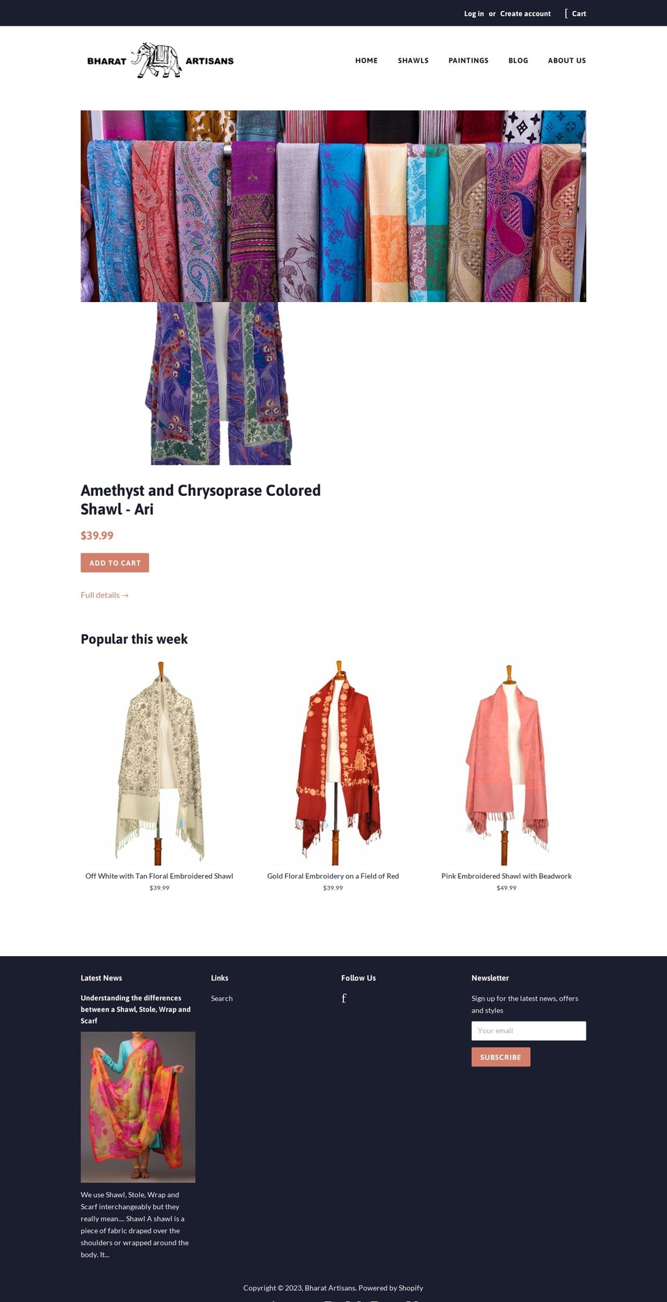 bharatartisans.com shopify website screenshot