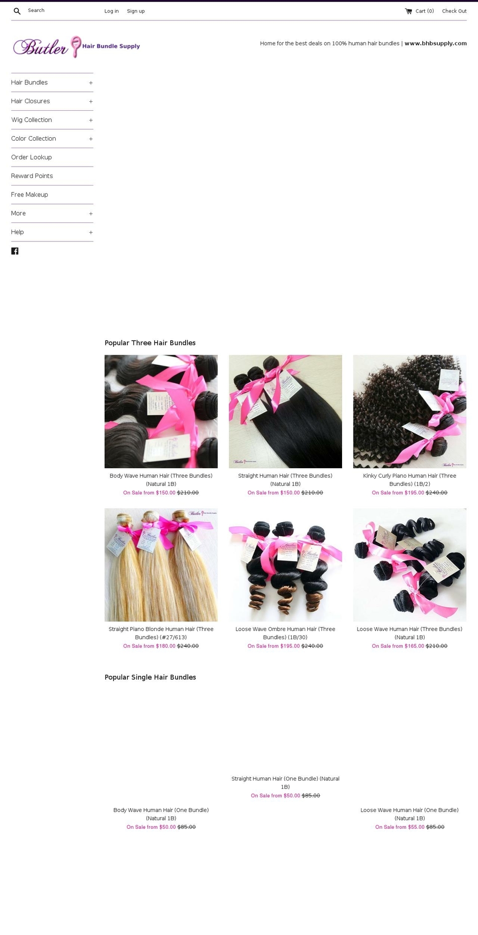 bhbsupply.com shopify website screenshot
