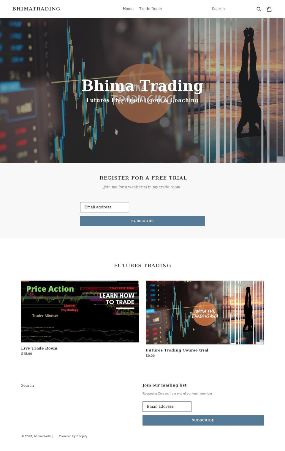 bhimatrading.com shopify website screenshot