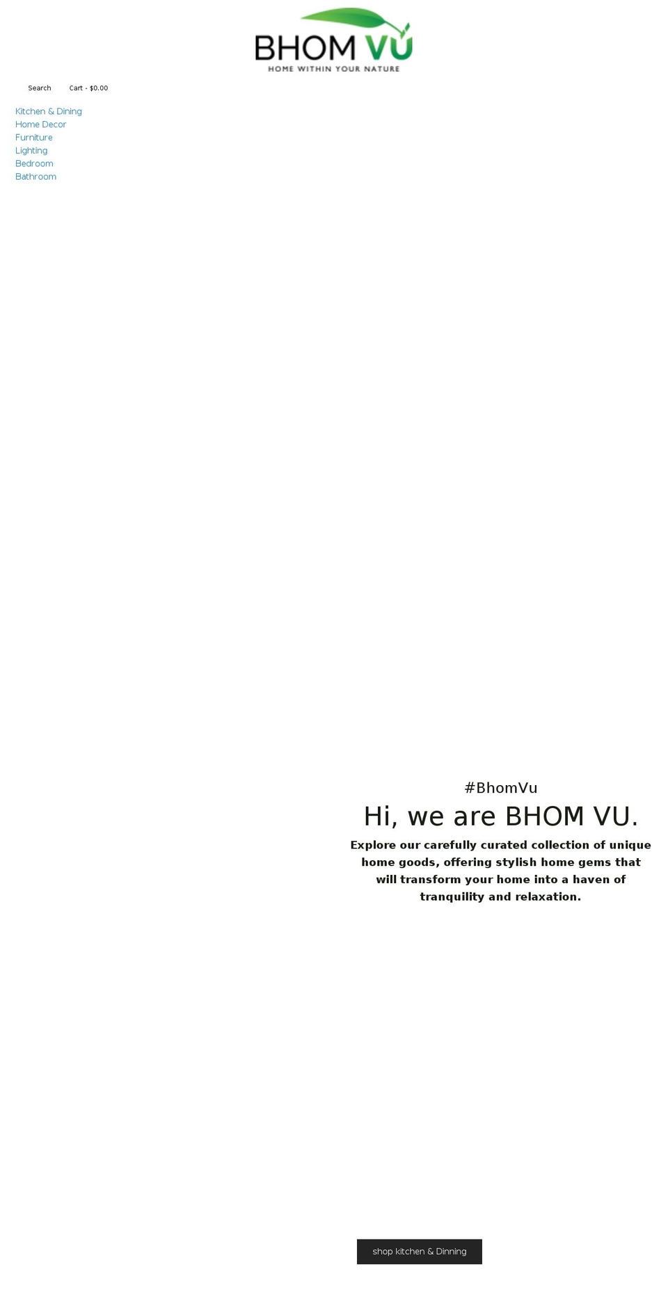 bhomvu.com shopify website screenshot