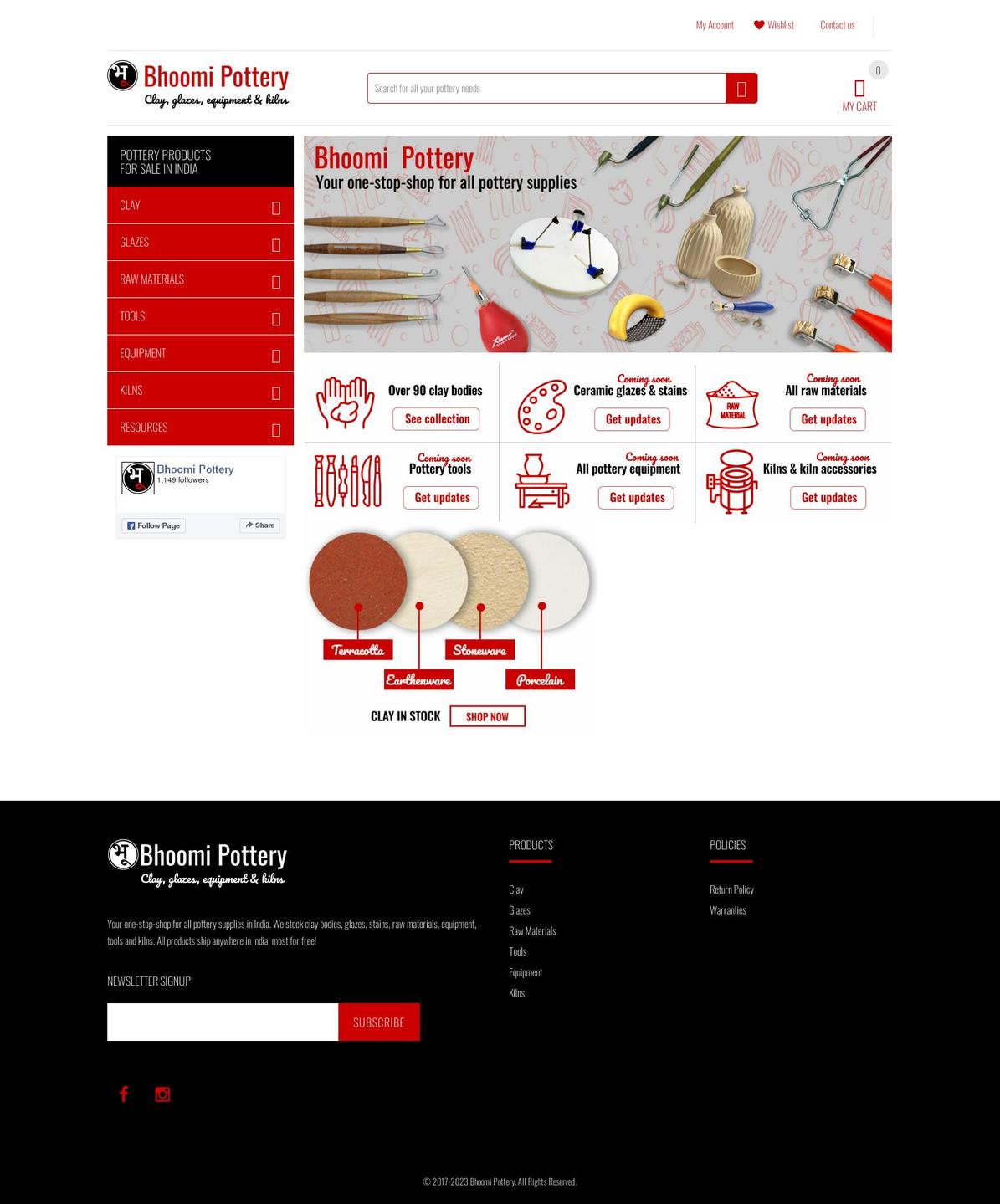 bhoomipottery.com — Shopify storefront screenshot