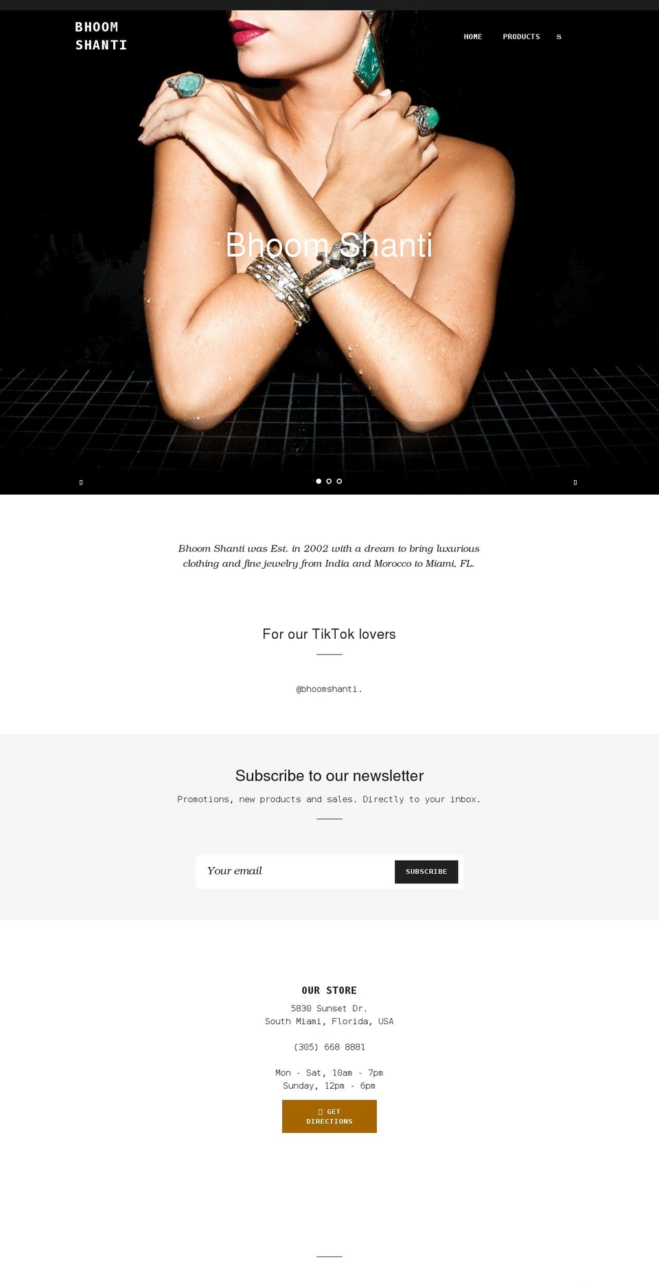bhoomshanti.com shopify website screenshot