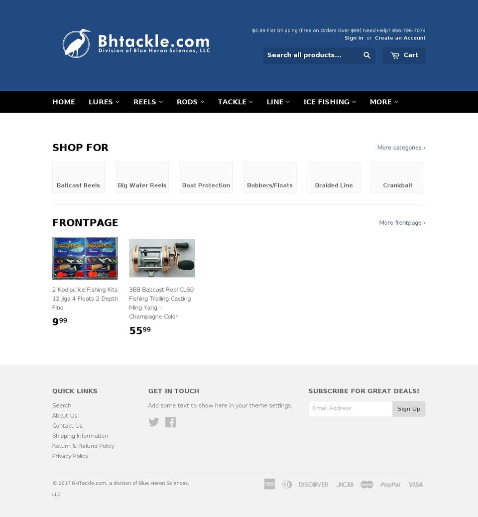 bhtackle.com shopify website screenshot