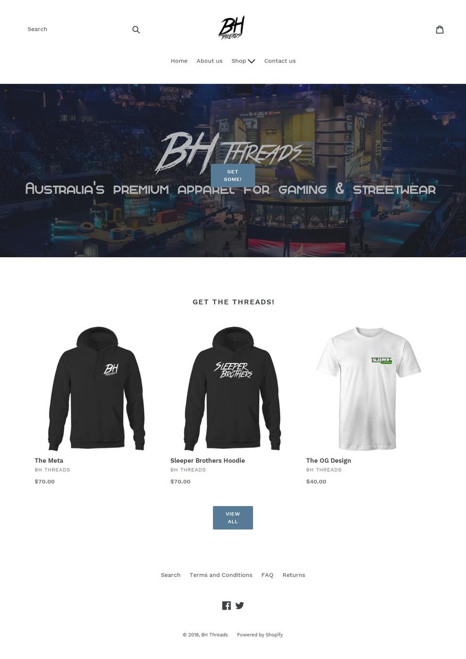 bhthreads.com — Shopify storefront screenshot