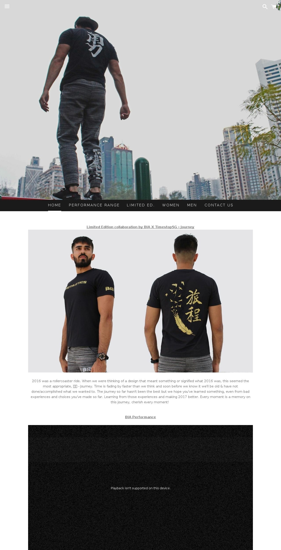 biaathletics.com shopify website screenshot