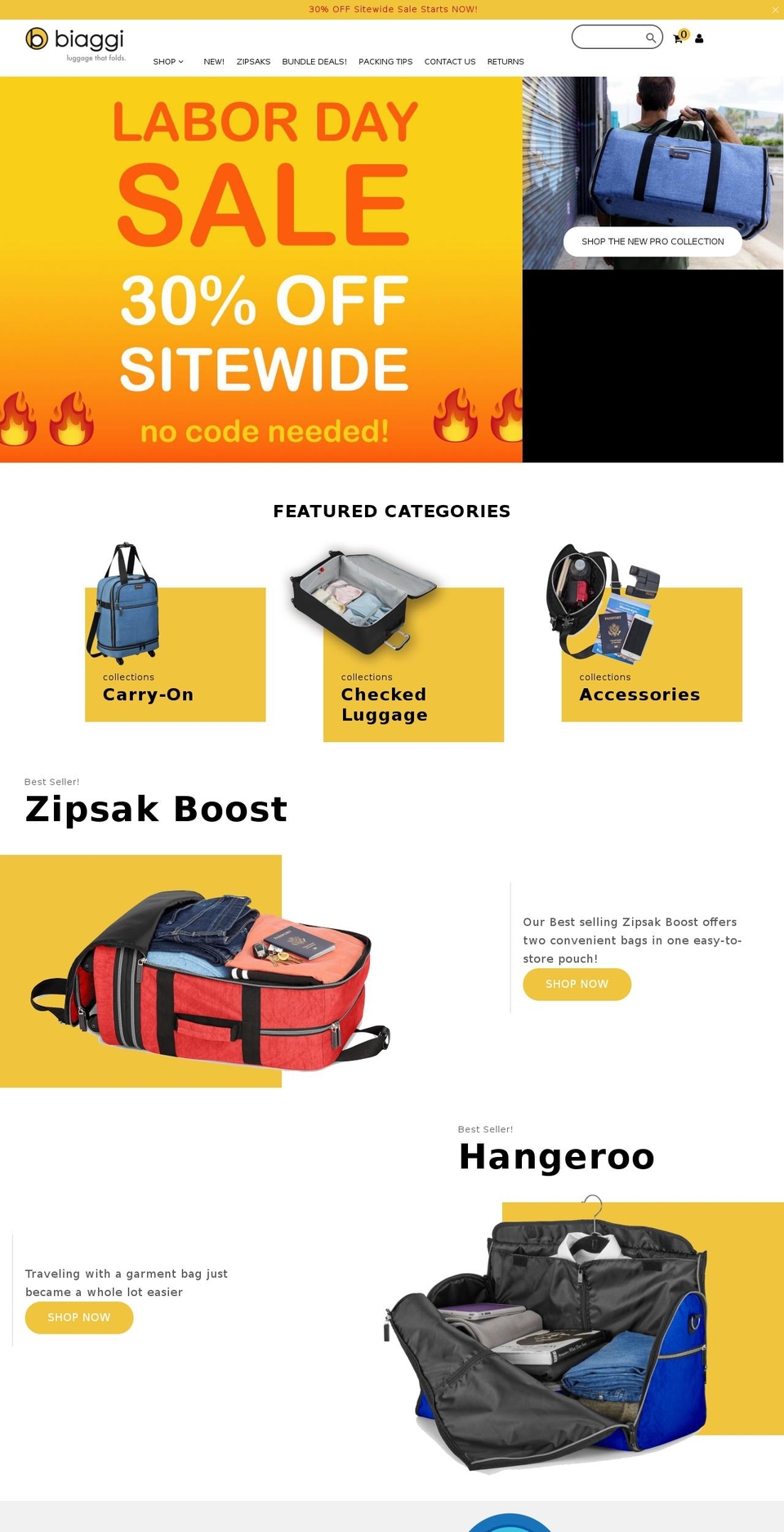 biaggi.com — Shopify storefront screenshot