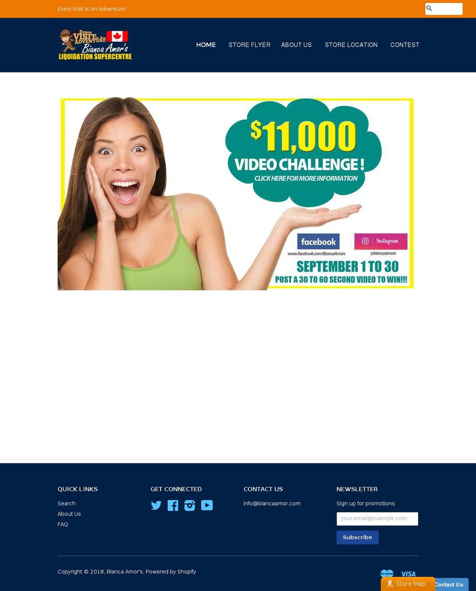biancaamors.ca shopify website screenshot