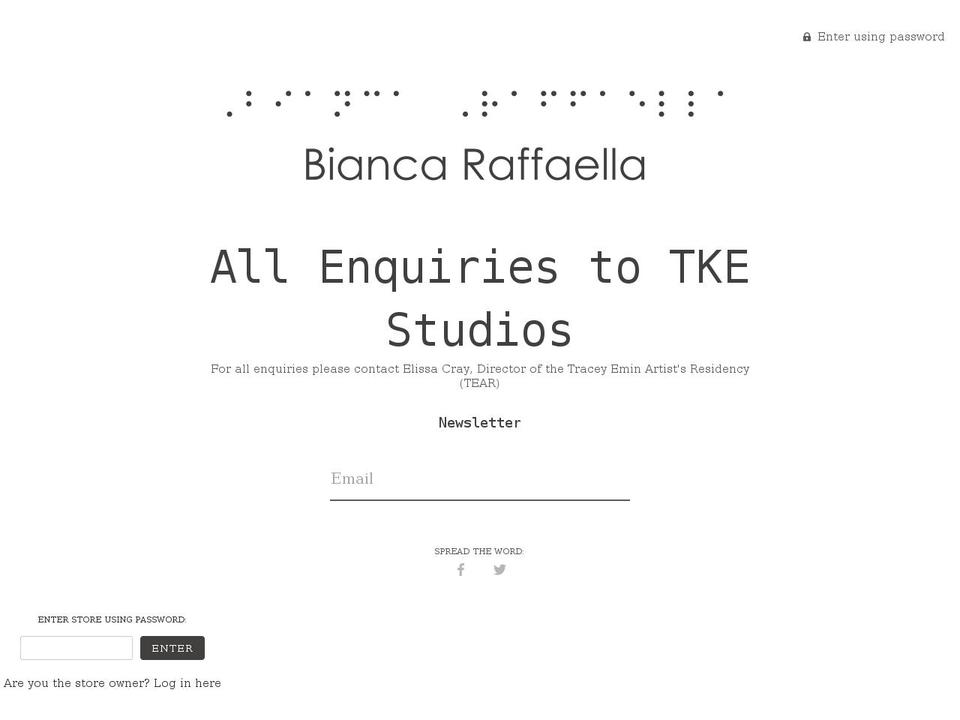 biancaraffaella.com shopify website screenshot