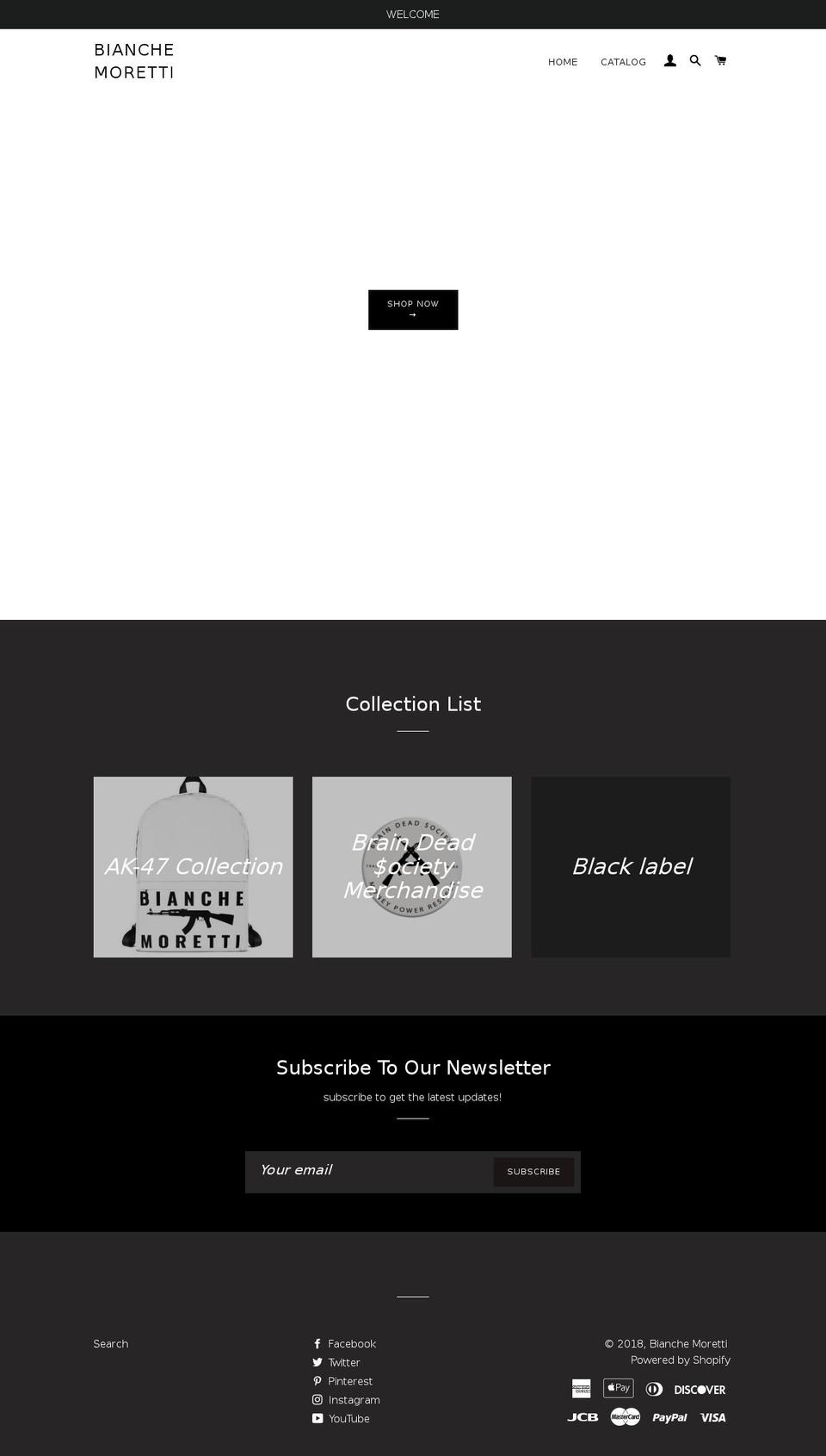 bianchemoretti.com — Shopify storefront screenshot