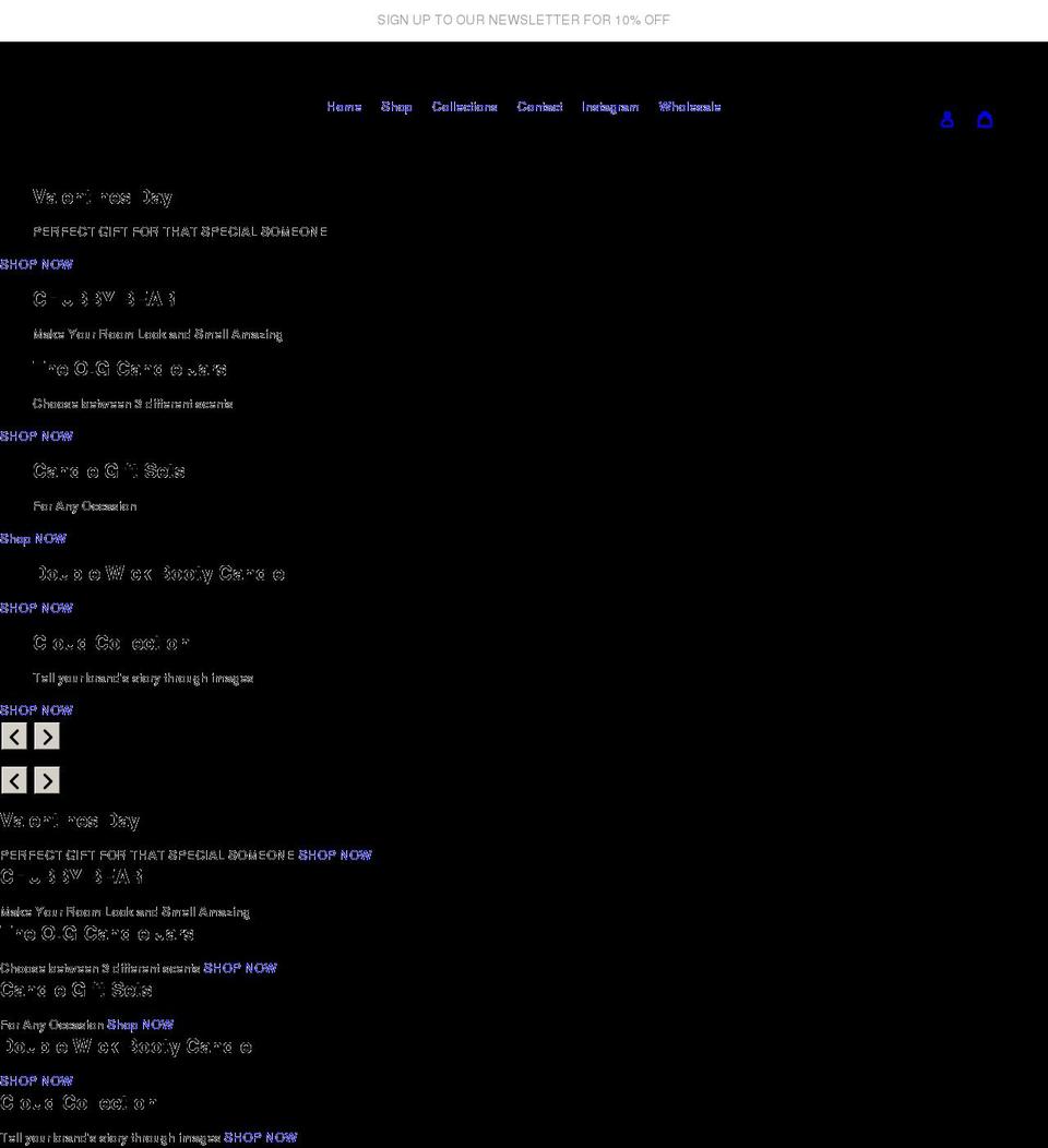 biascandles.com shopify website screenshot