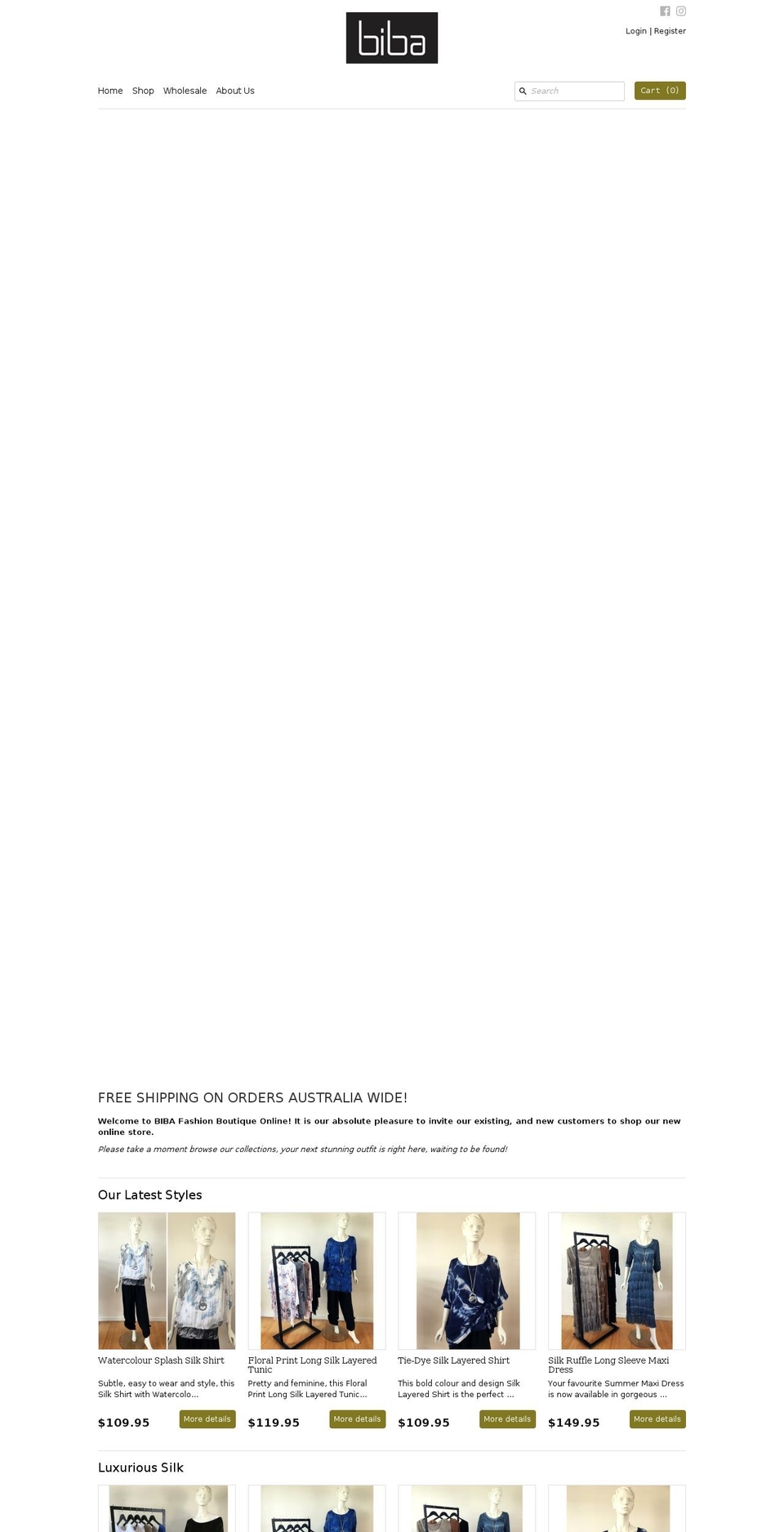 bibafashionboutique.com — Shopify storefront screenshot
