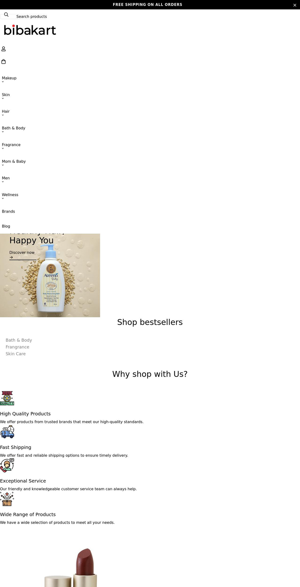 bibakart.com shopify website screenshot