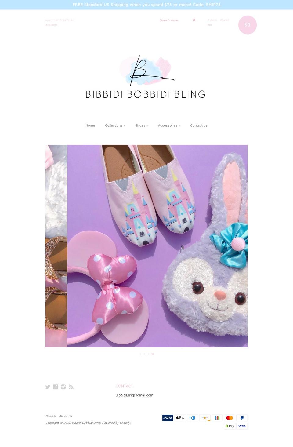 bibbidibling.com shopify website screenshot