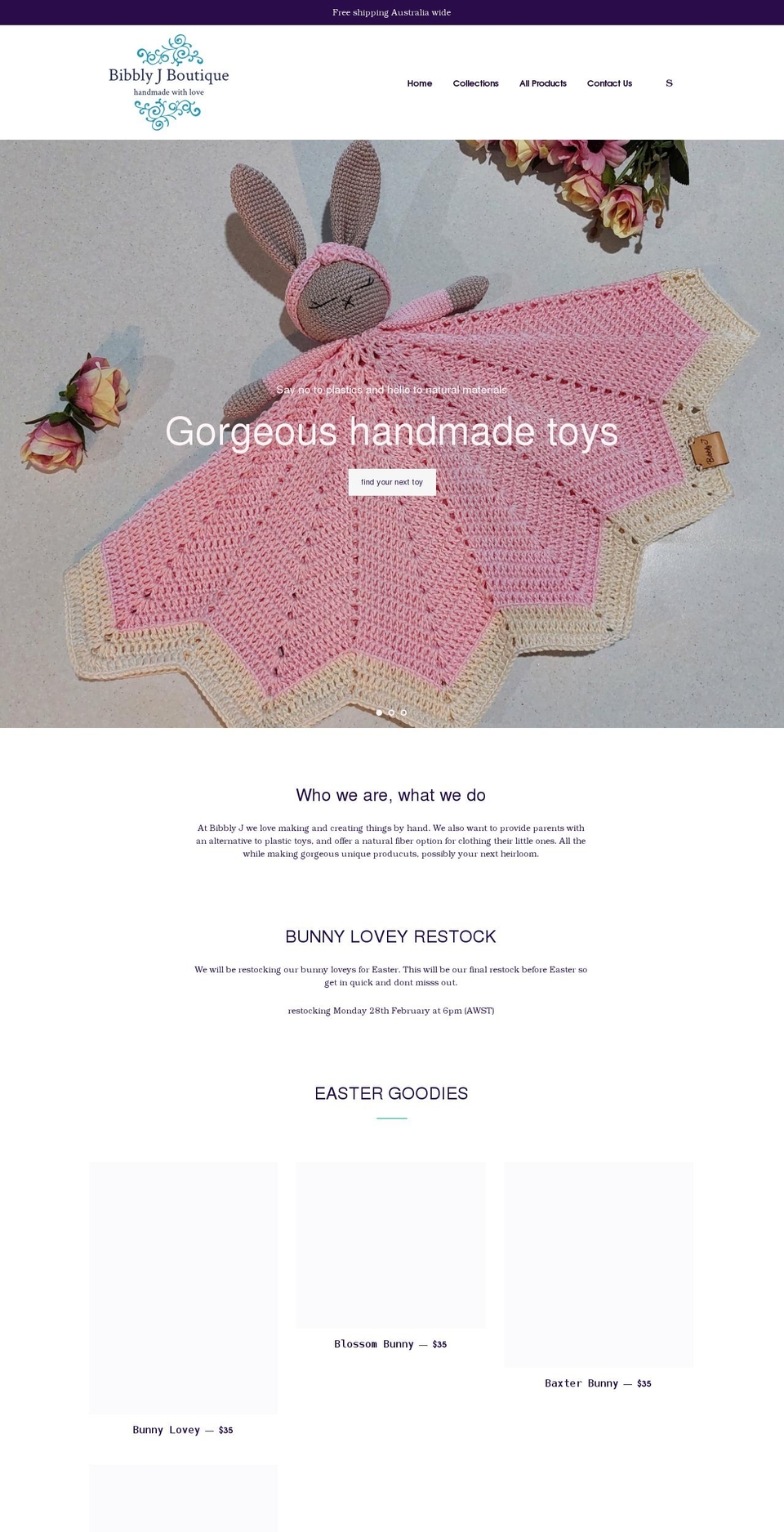 bibblyjboutique.com.au shopify website screenshot