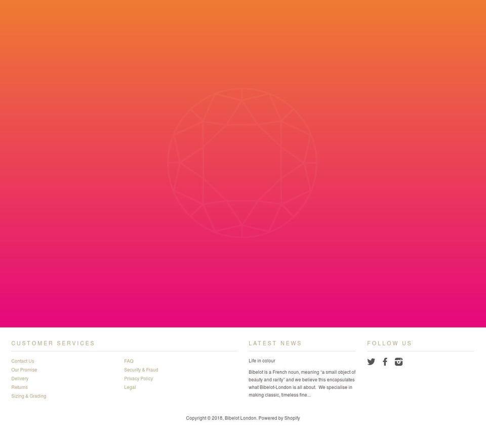 bibelotlondon.com — Shopify storefront screenshot