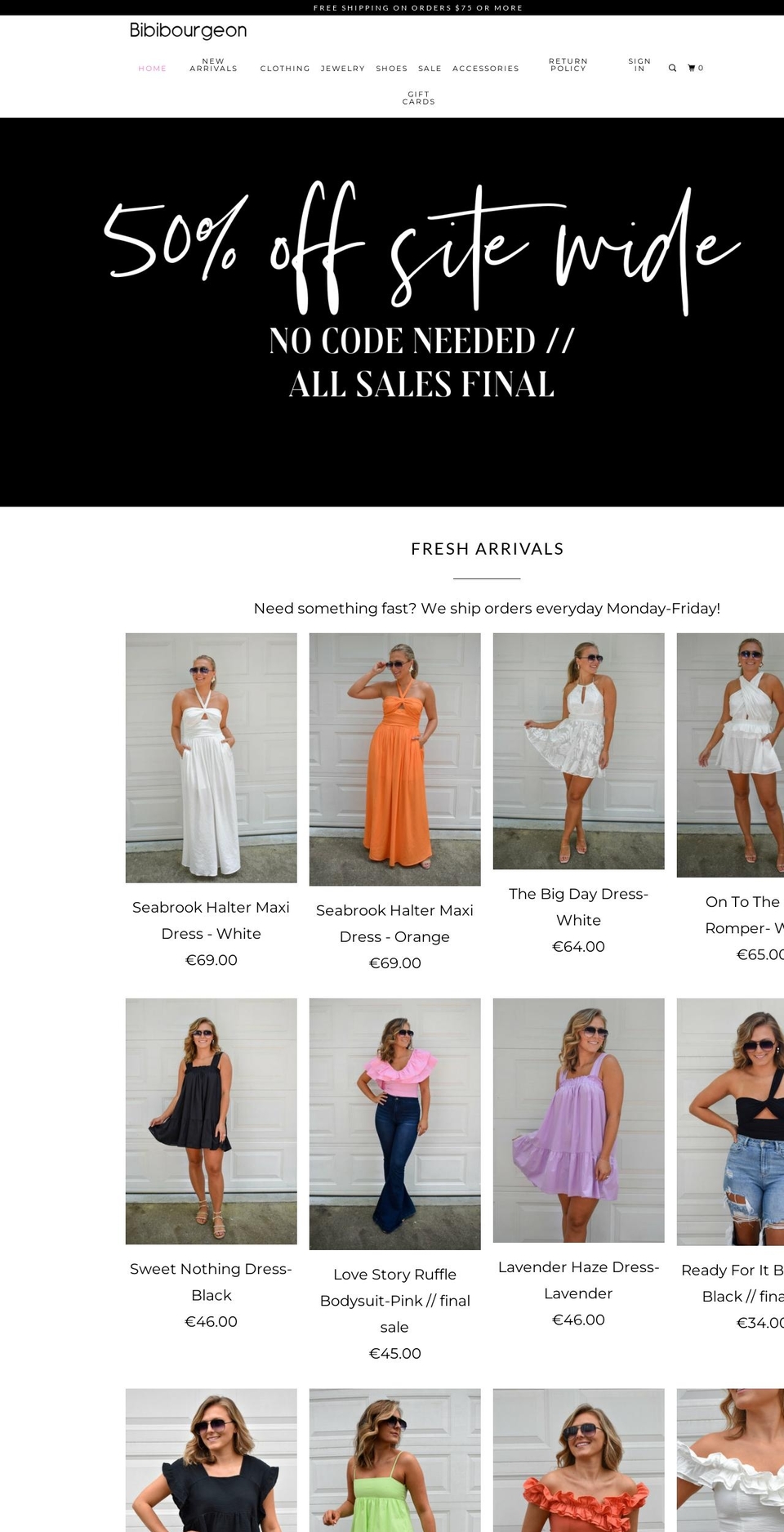 bibibourgeon.com shopify website screenshot