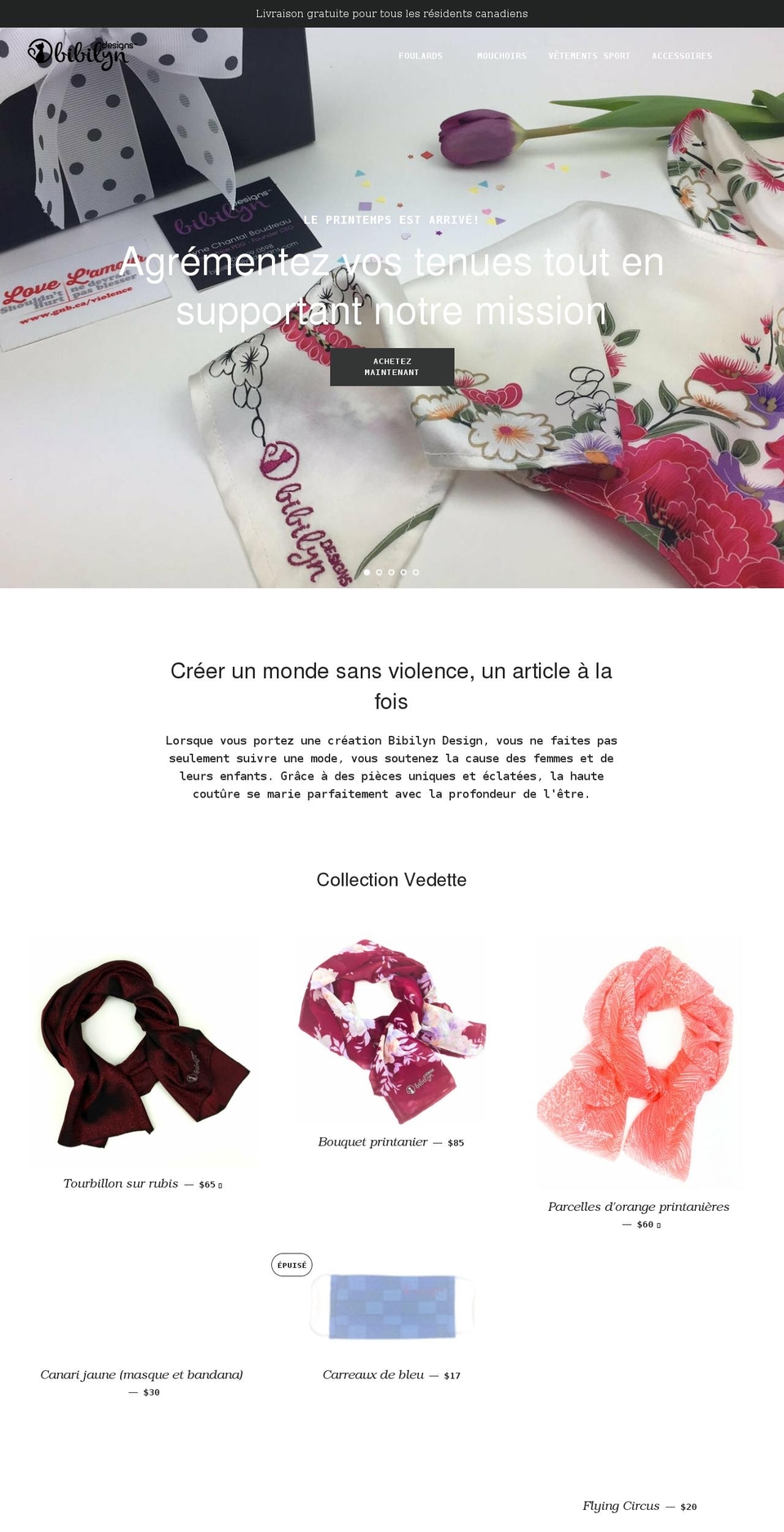 bibilyndesigns.com shopify website screenshot