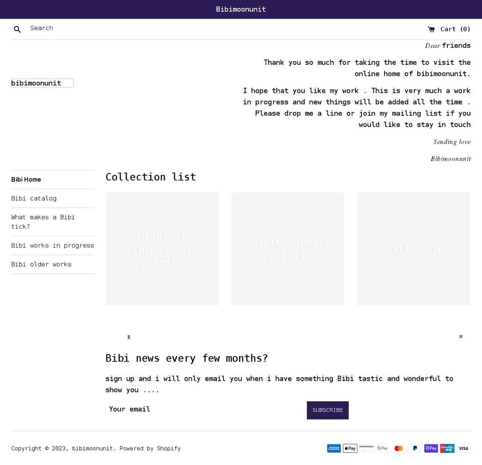 bibimoonunit.com shopify website screenshot