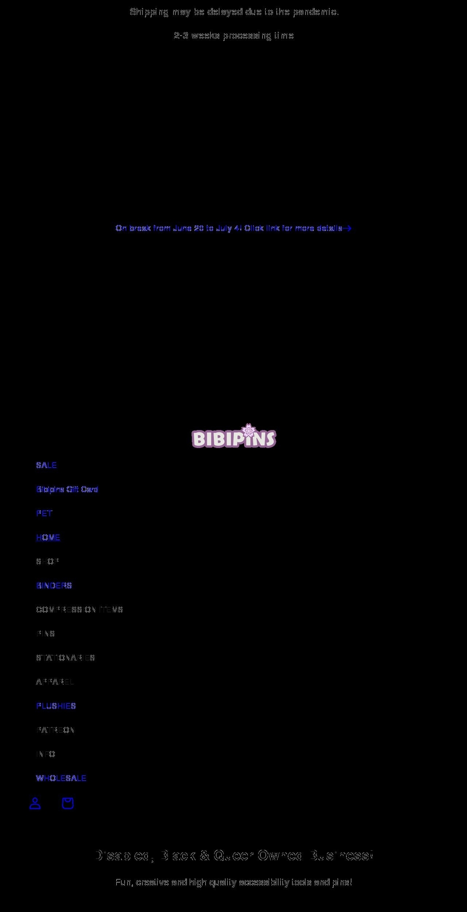 bibipins.com shopify website screenshot