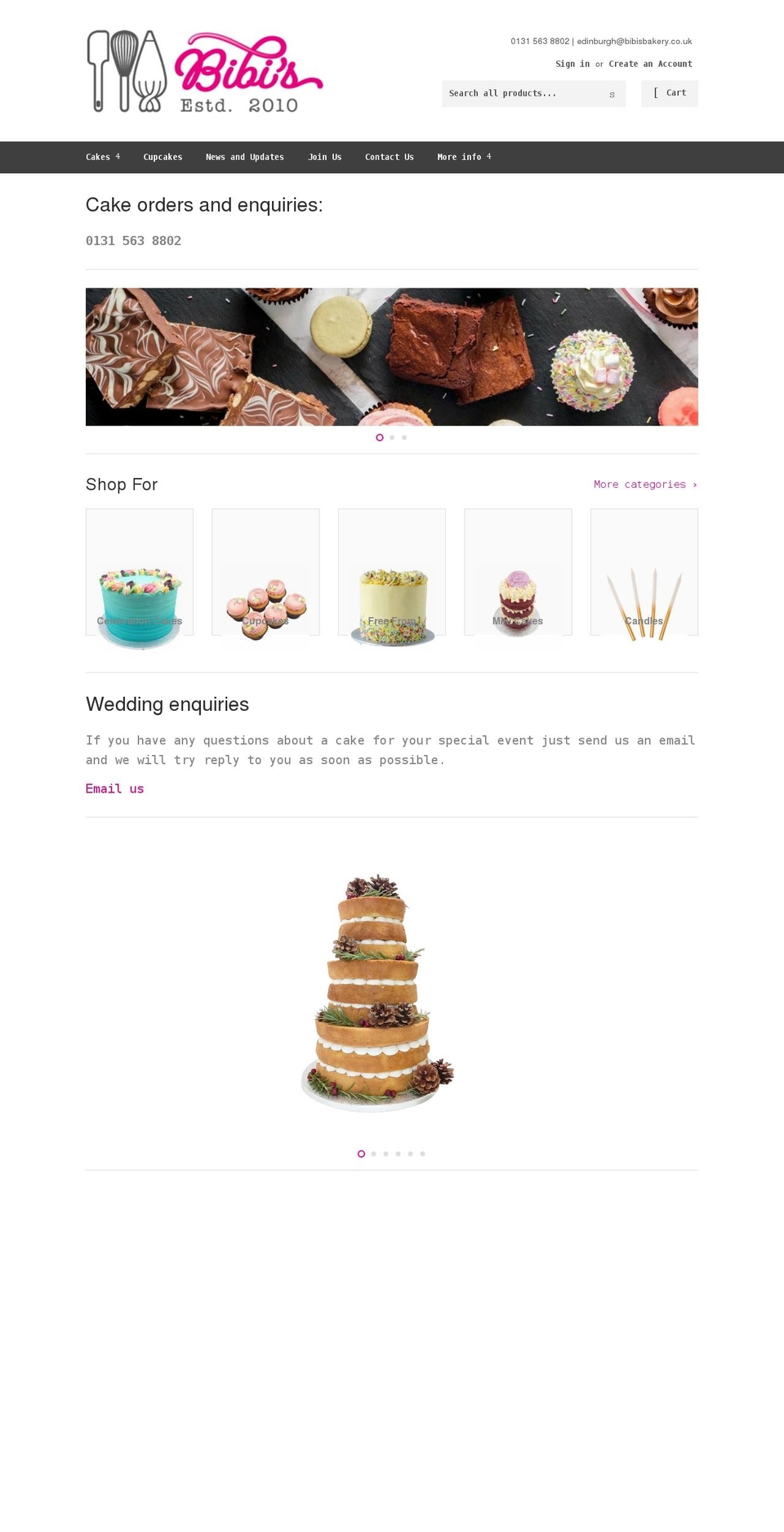 Zapiet Shopify theme site example bibisbakery.co.uk