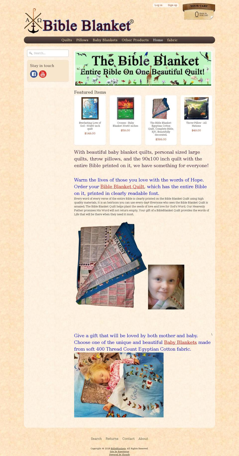 bibleblankets.com — Shopify storefront screenshot