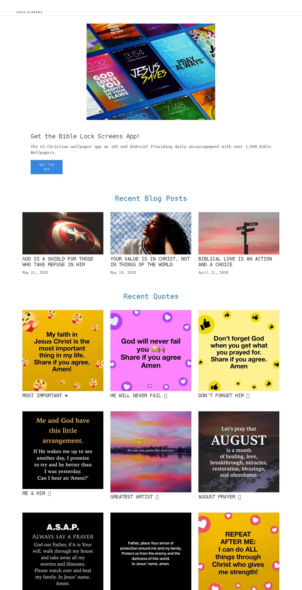 biblelockscreens.com shopify website screenshot