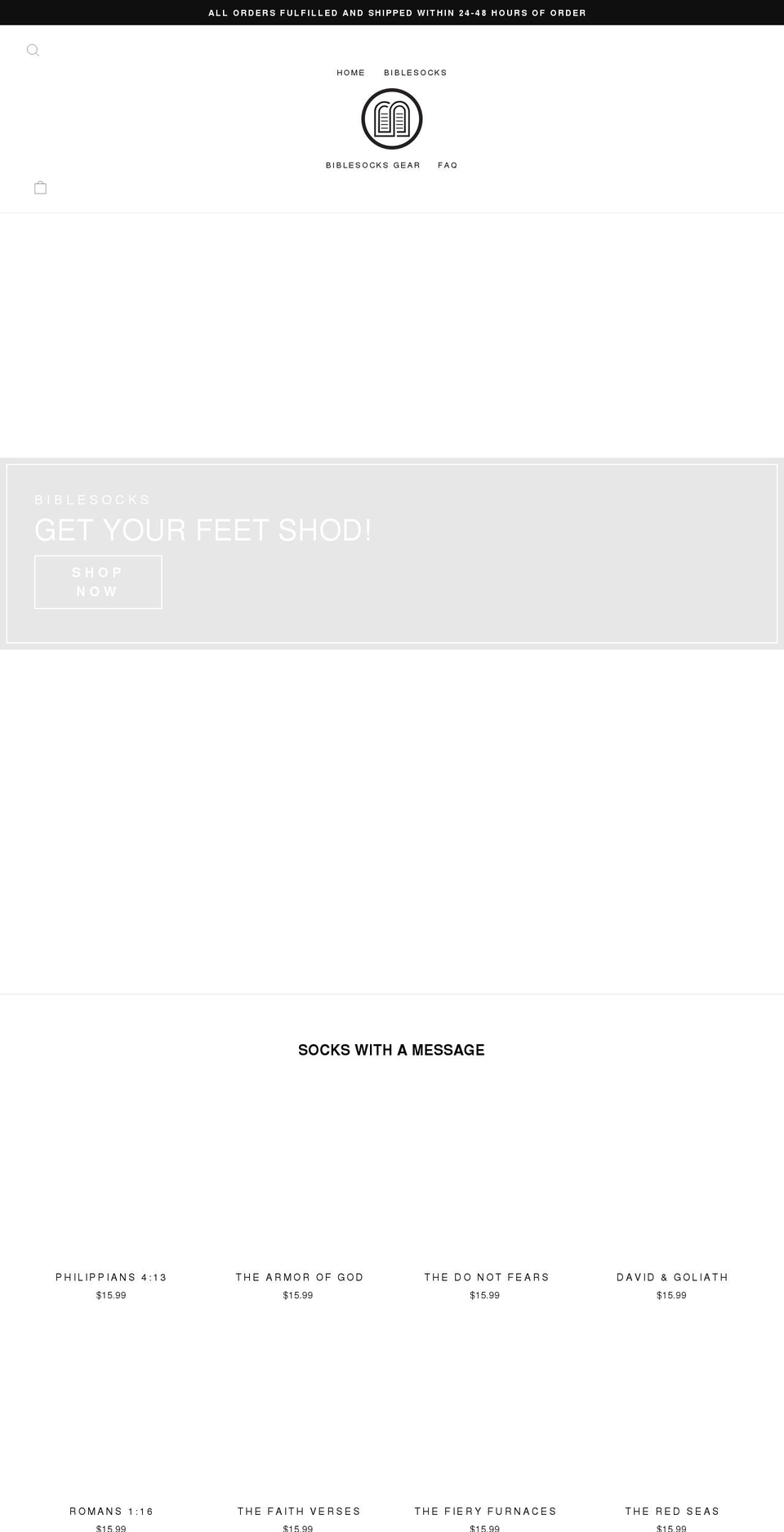 biblesocks.com shopify website screenshot