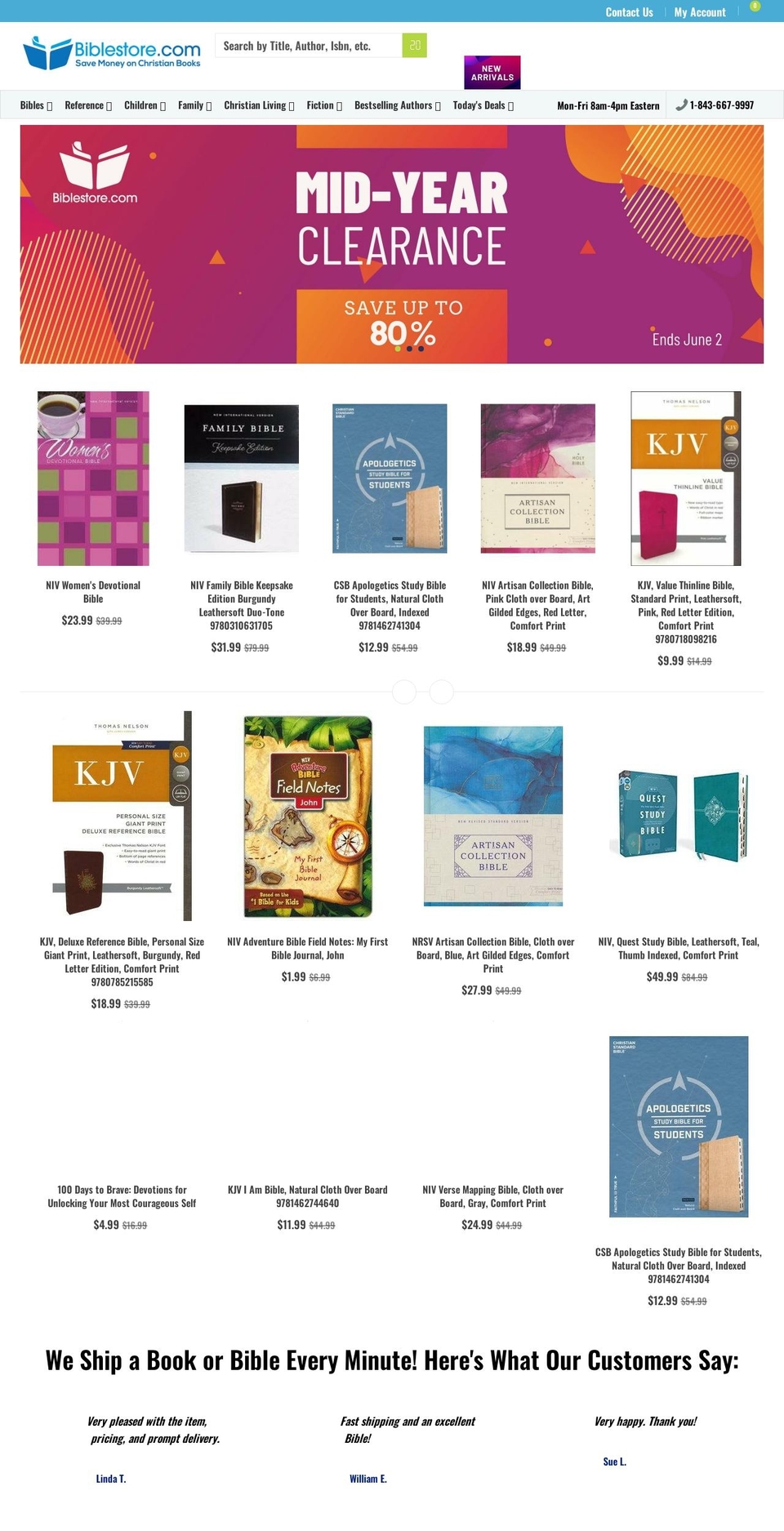 biblestore.com shopify website screenshot