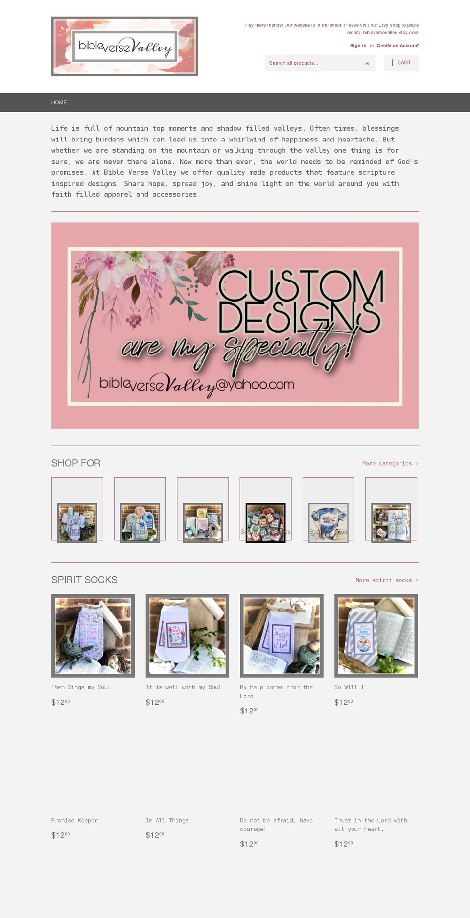 bibleversevalley.com shopify website screenshot