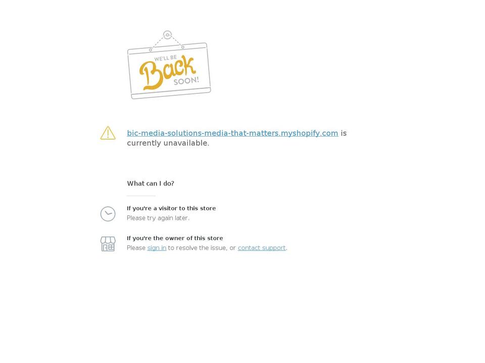 bic-media-solutions-media-that-matters.myshopify.com shopify website screenshot