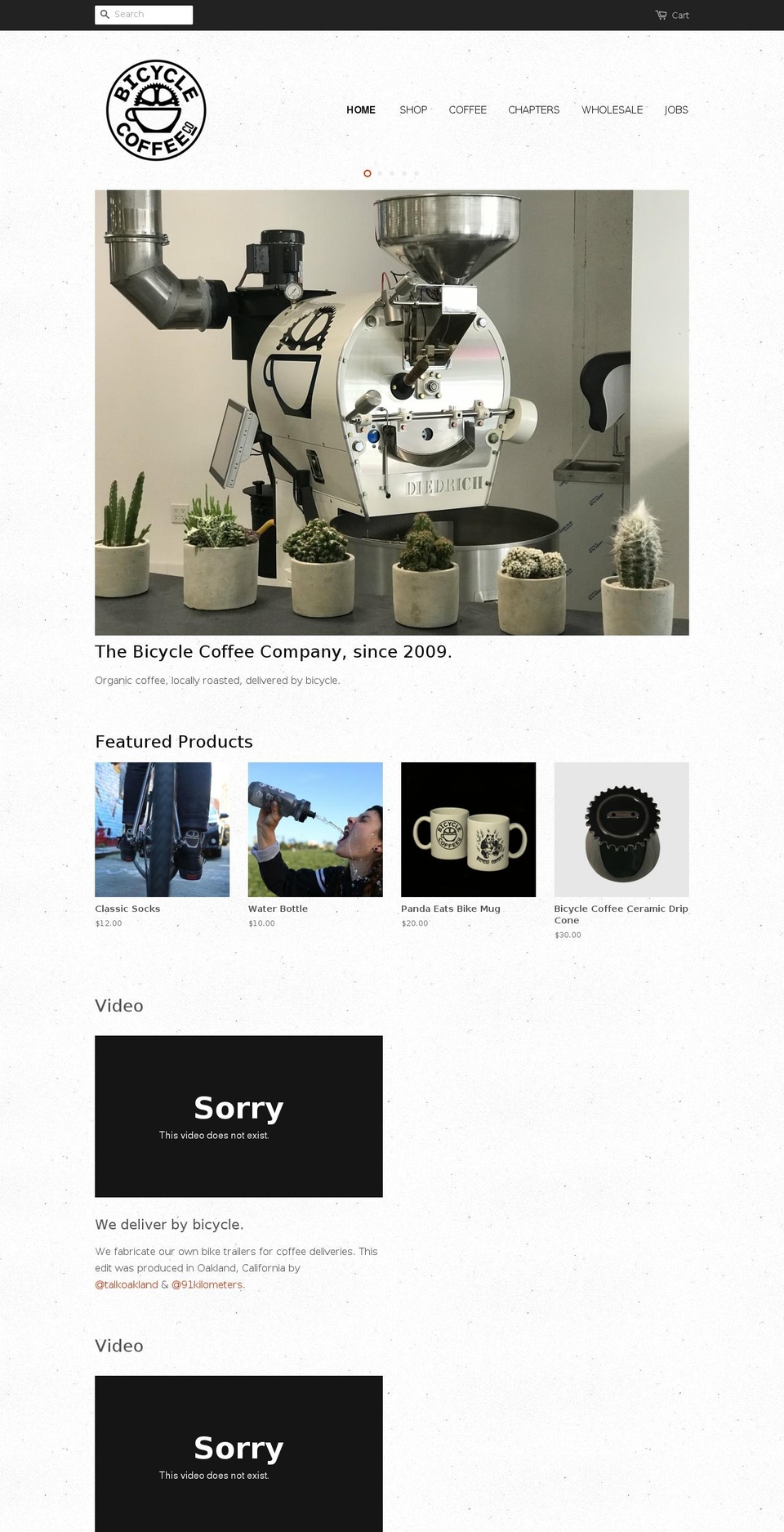 bicyclecoffeecompany.com — Shopify storefront screenshot