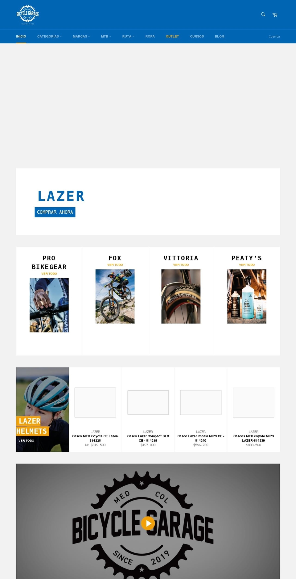 bicyclegarage.co shopify website screenshot