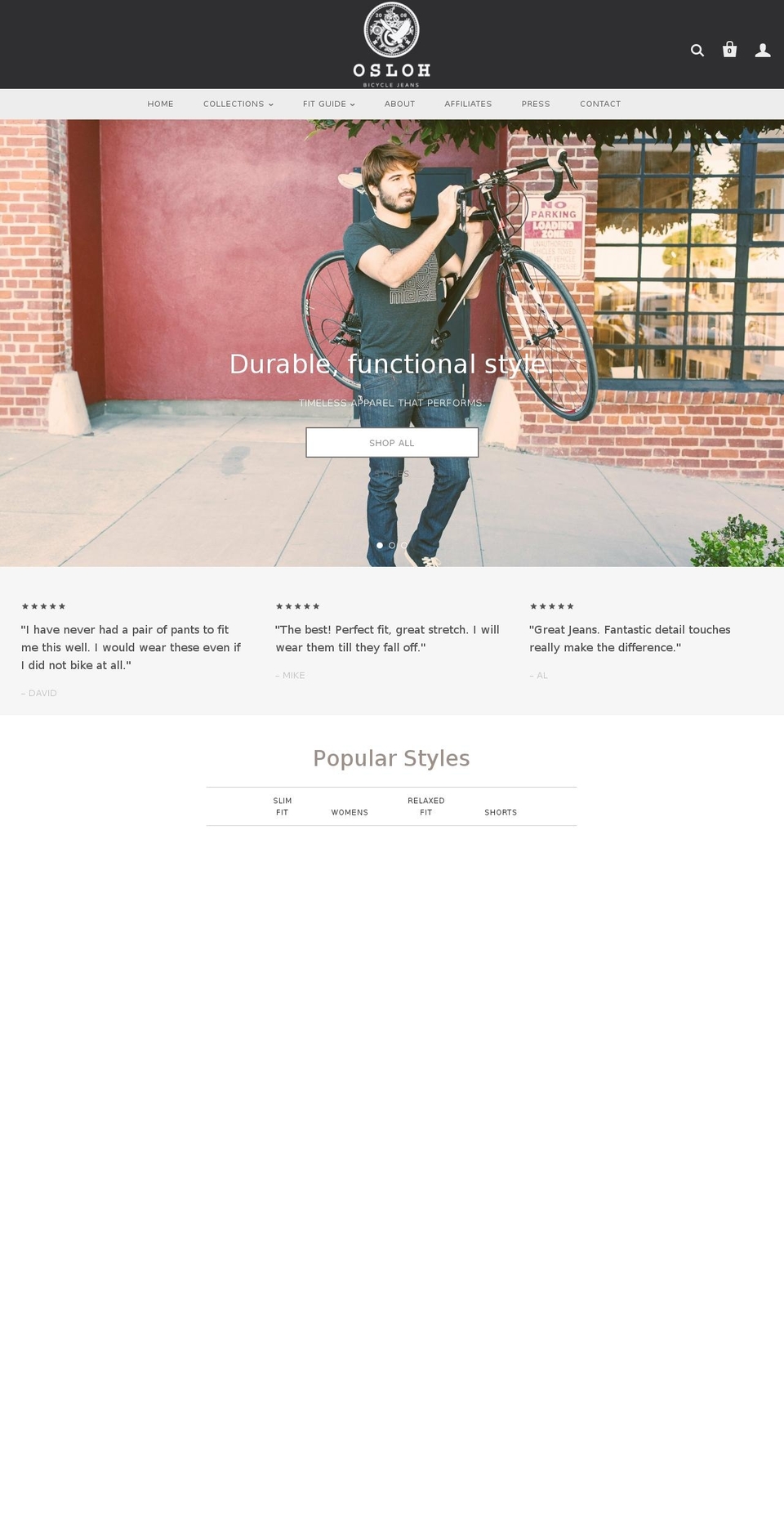 bicyclejeans.com — Shopify storefront screenshot