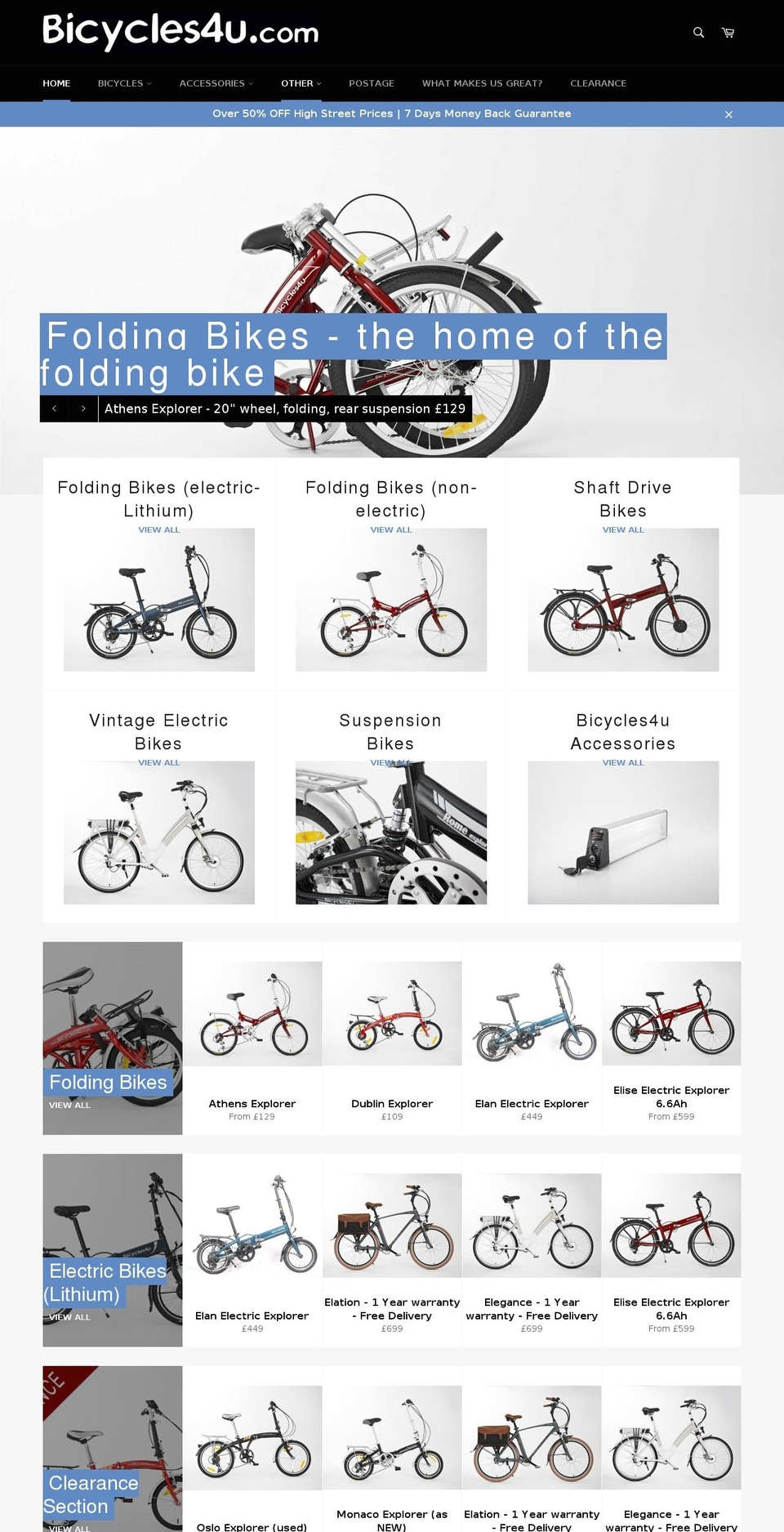 bicycles4u.biz shopify website screenshot