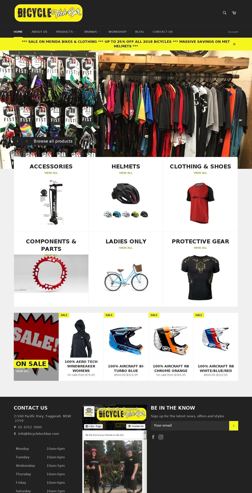 bicycletechbar.com shopify website screenshot