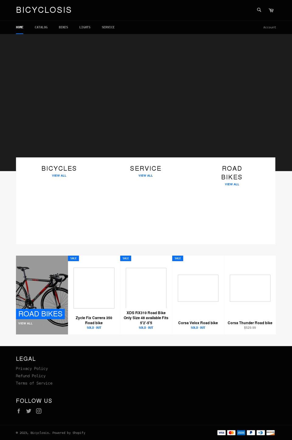 bicyclosis.com shopify website screenshot