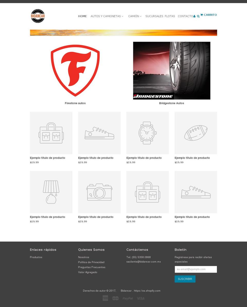 bidancar.com shopify website screenshot