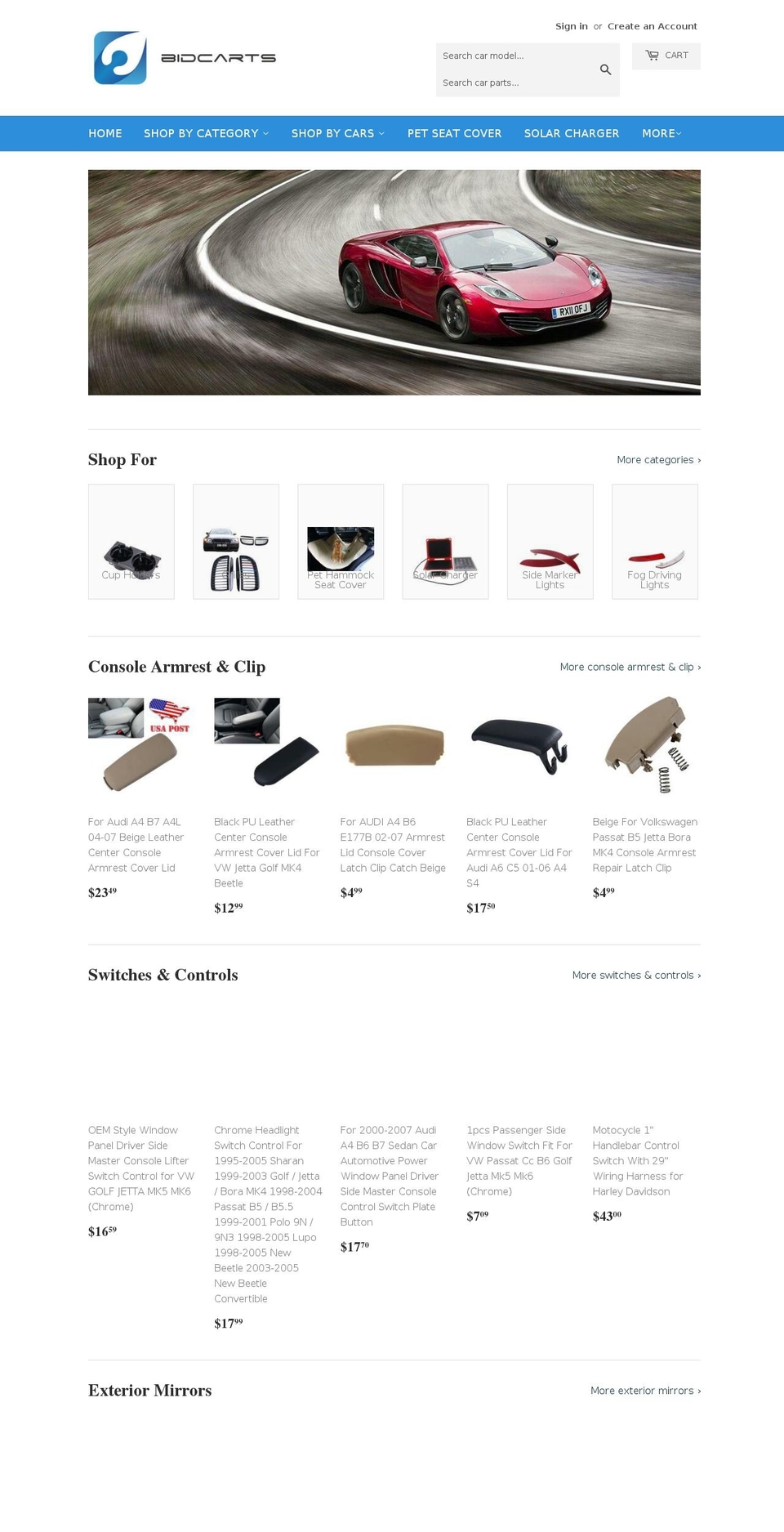 bidcarts.com — Shopify storefront screenshot