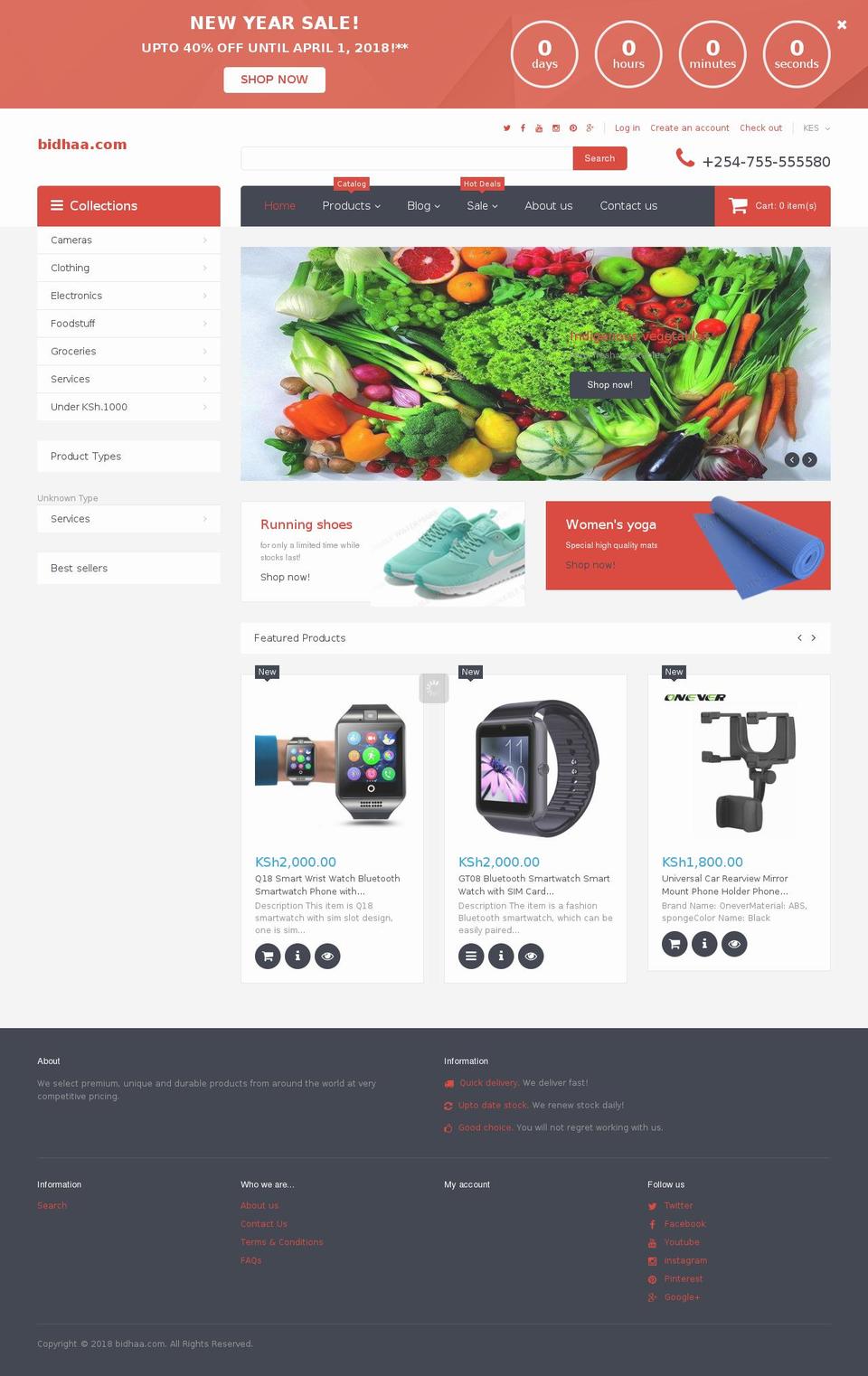 theme203 Shopify theme site example bidhaa.com