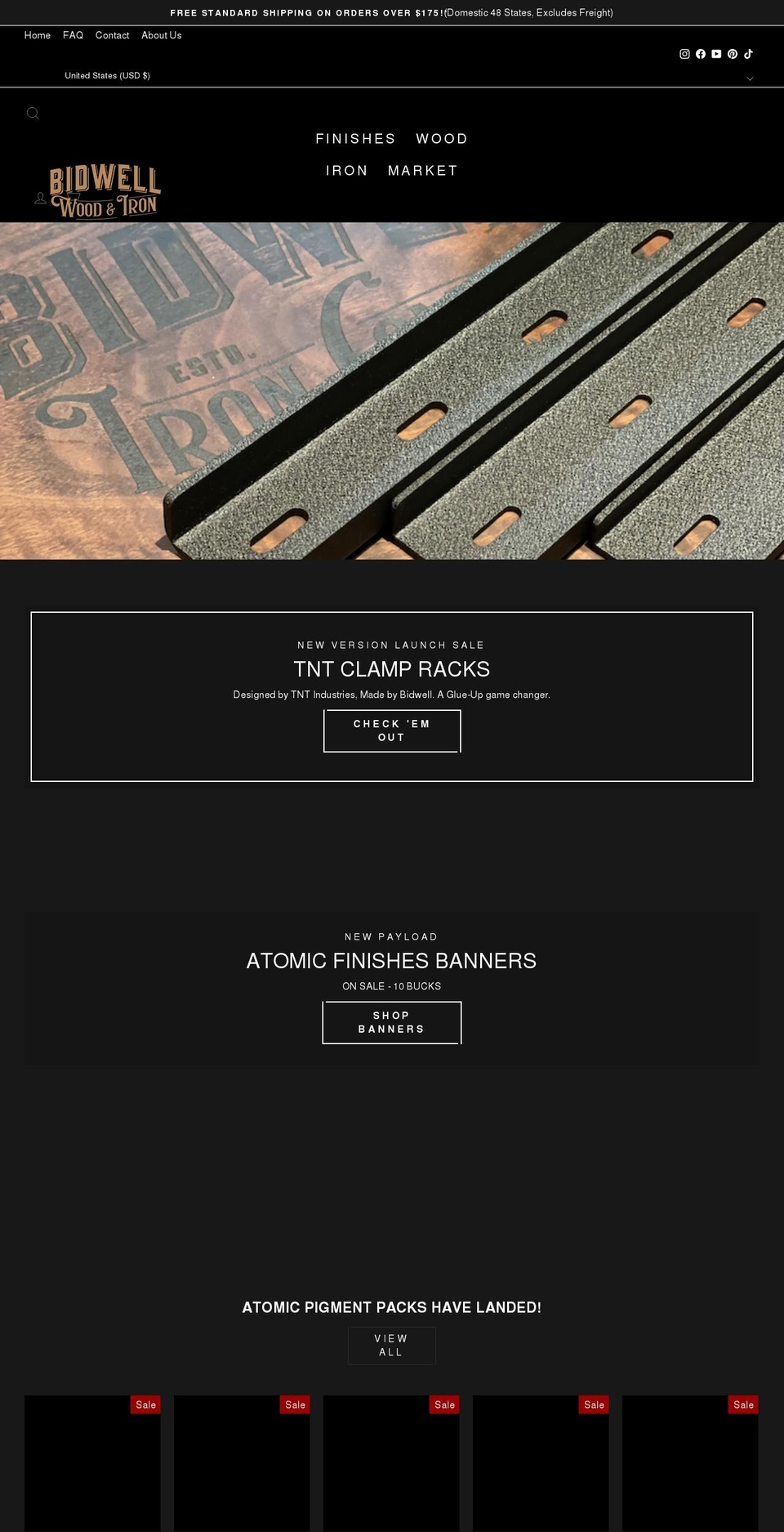 bidwellwoodandiron.com shopify website screenshot