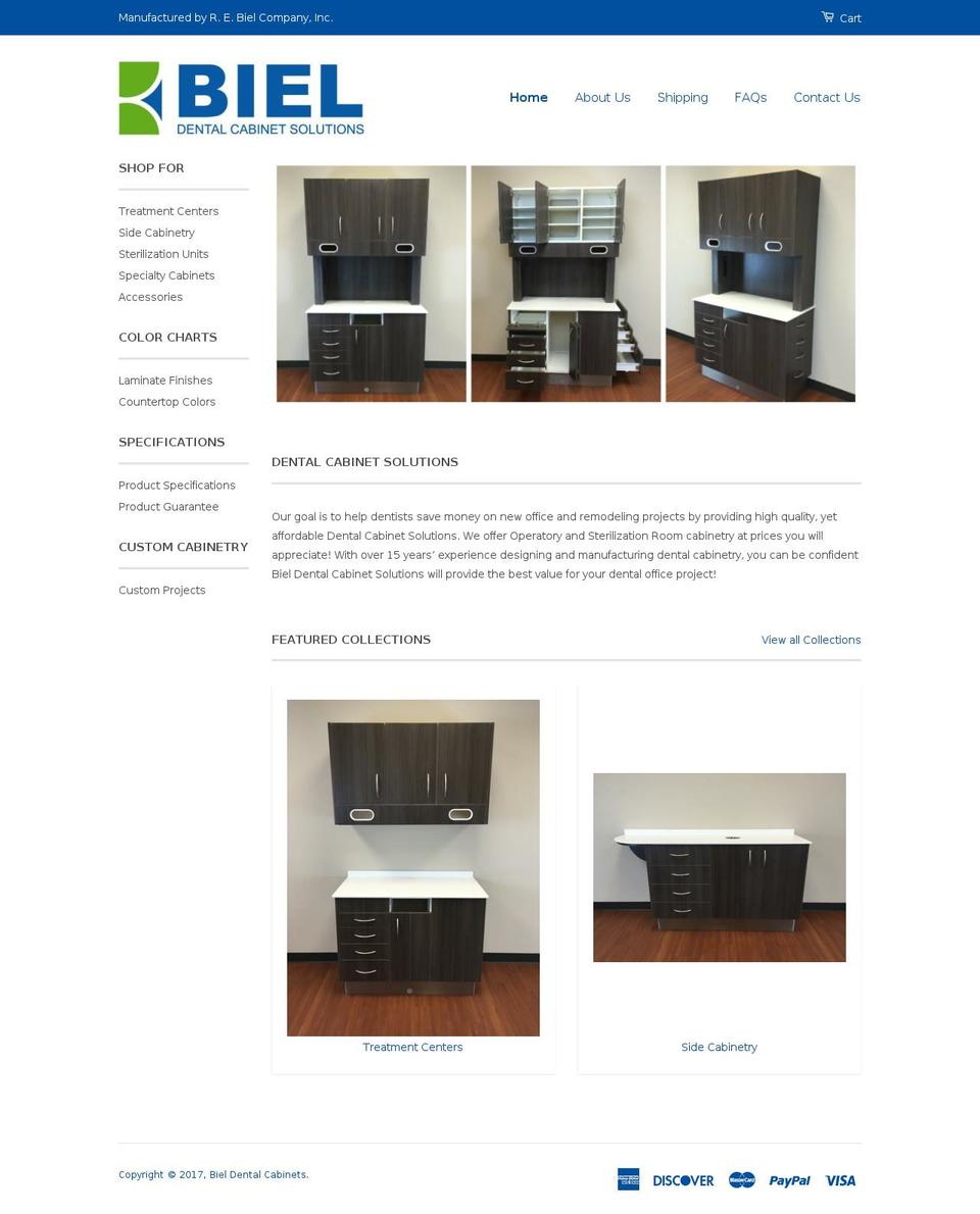 bieldentalcabinets.com shopify website screenshot