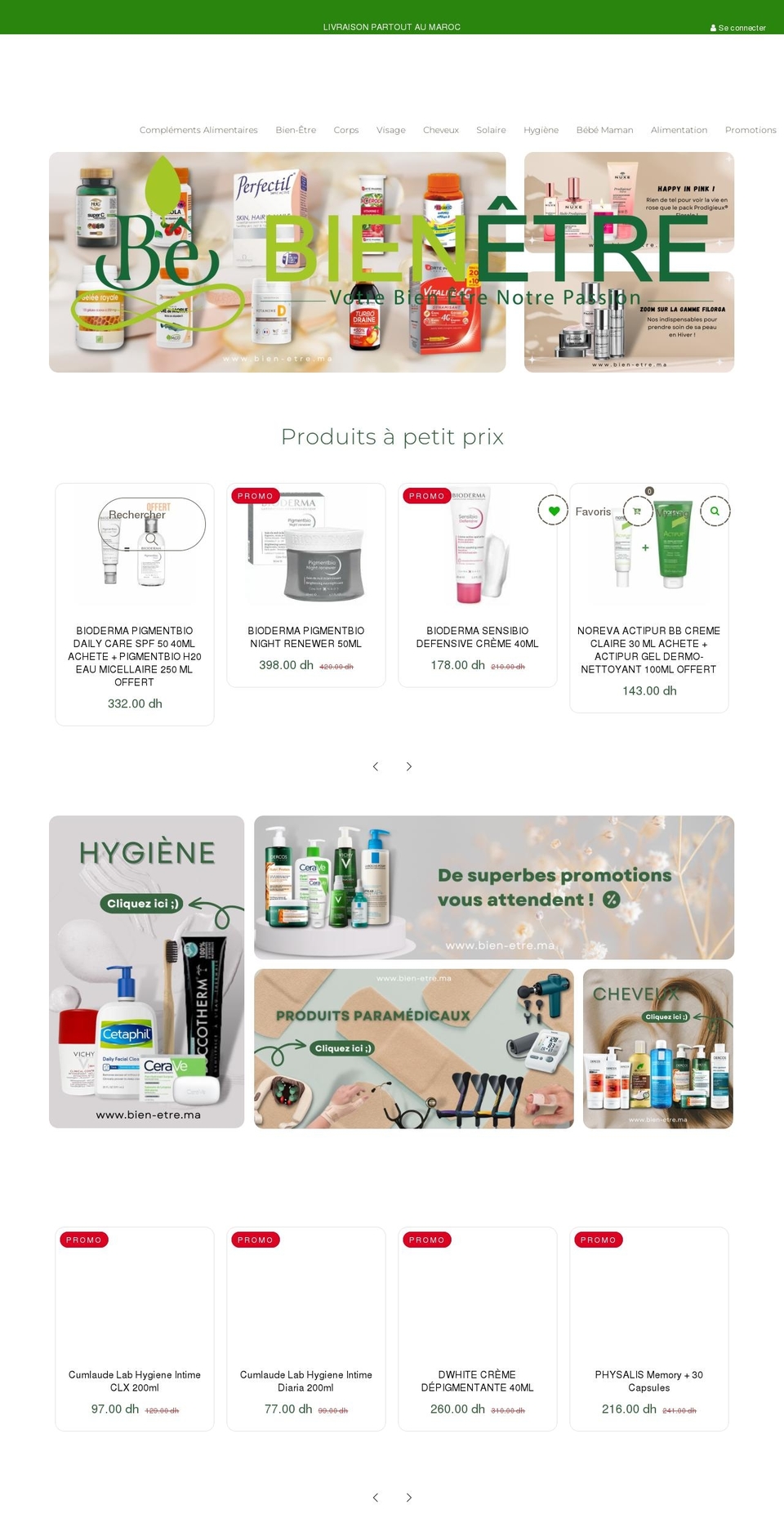 bien-etre.ma shopify website screenshot