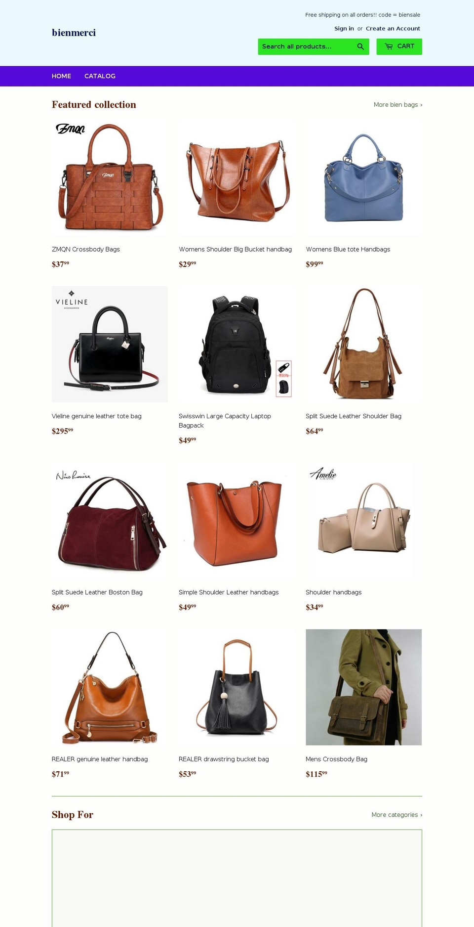 bienmerci.com — Shopify storefront screenshot