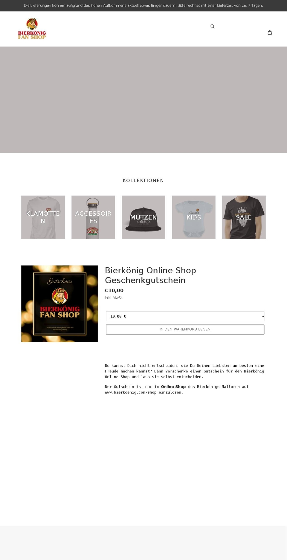 bierkonig-mallorca.myshopify.com shopify website screenshot