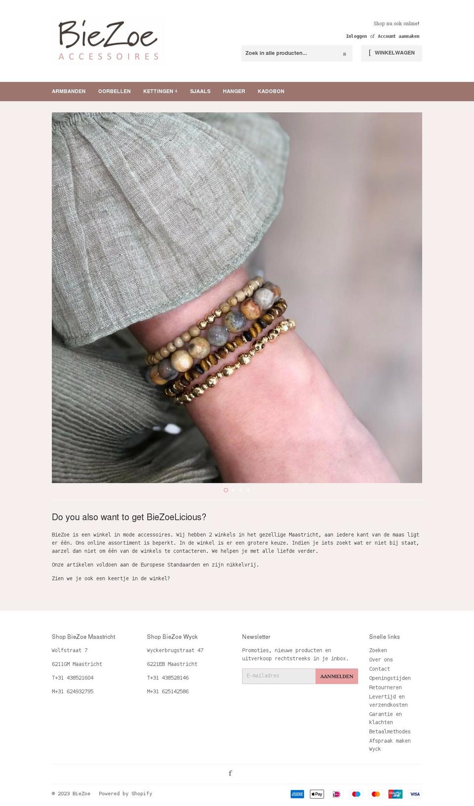 biezoe.com shopify website screenshot