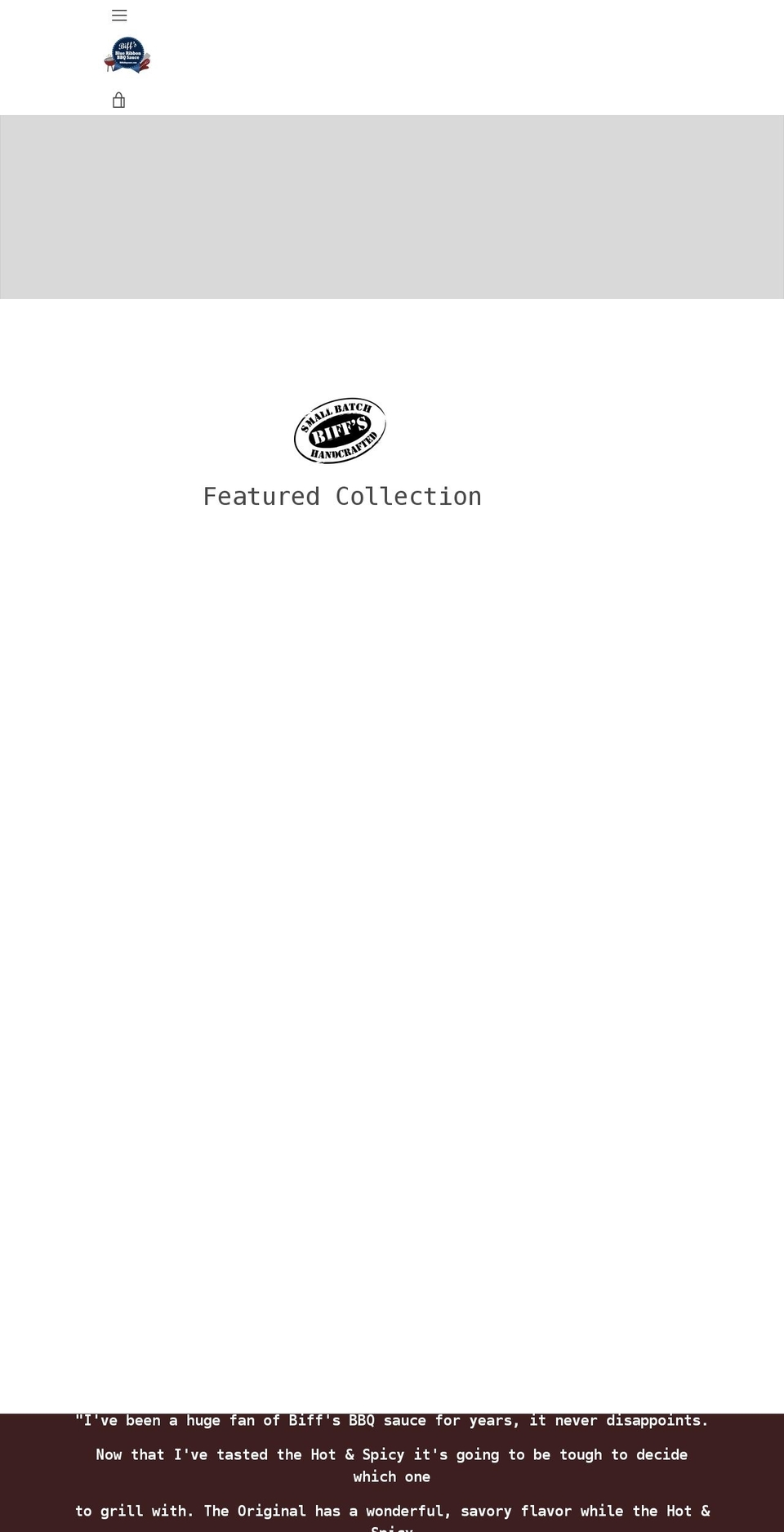 biffsbbqsauce.com shopify website screenshot